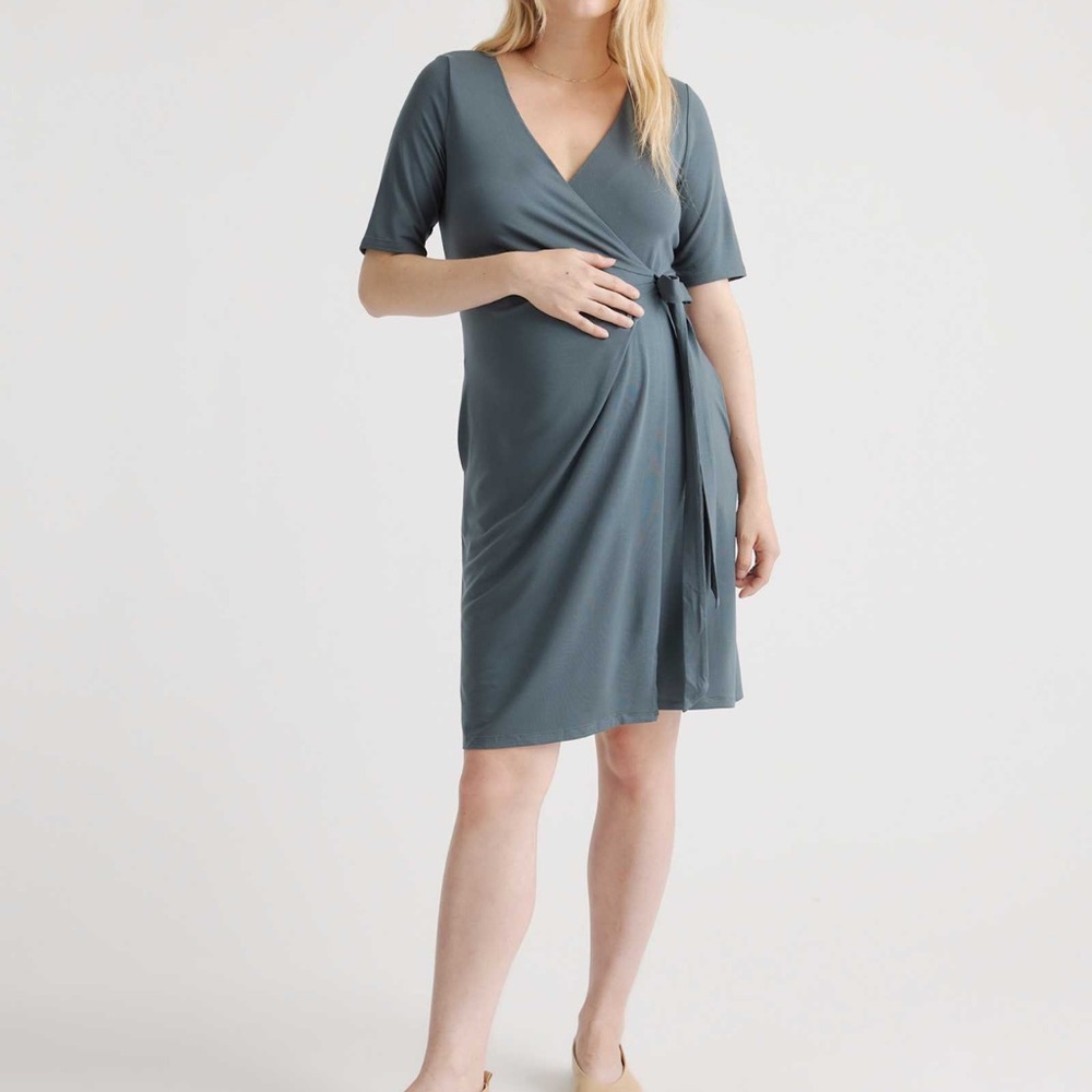 NWT quince emerald maternity and nursing wrap dress